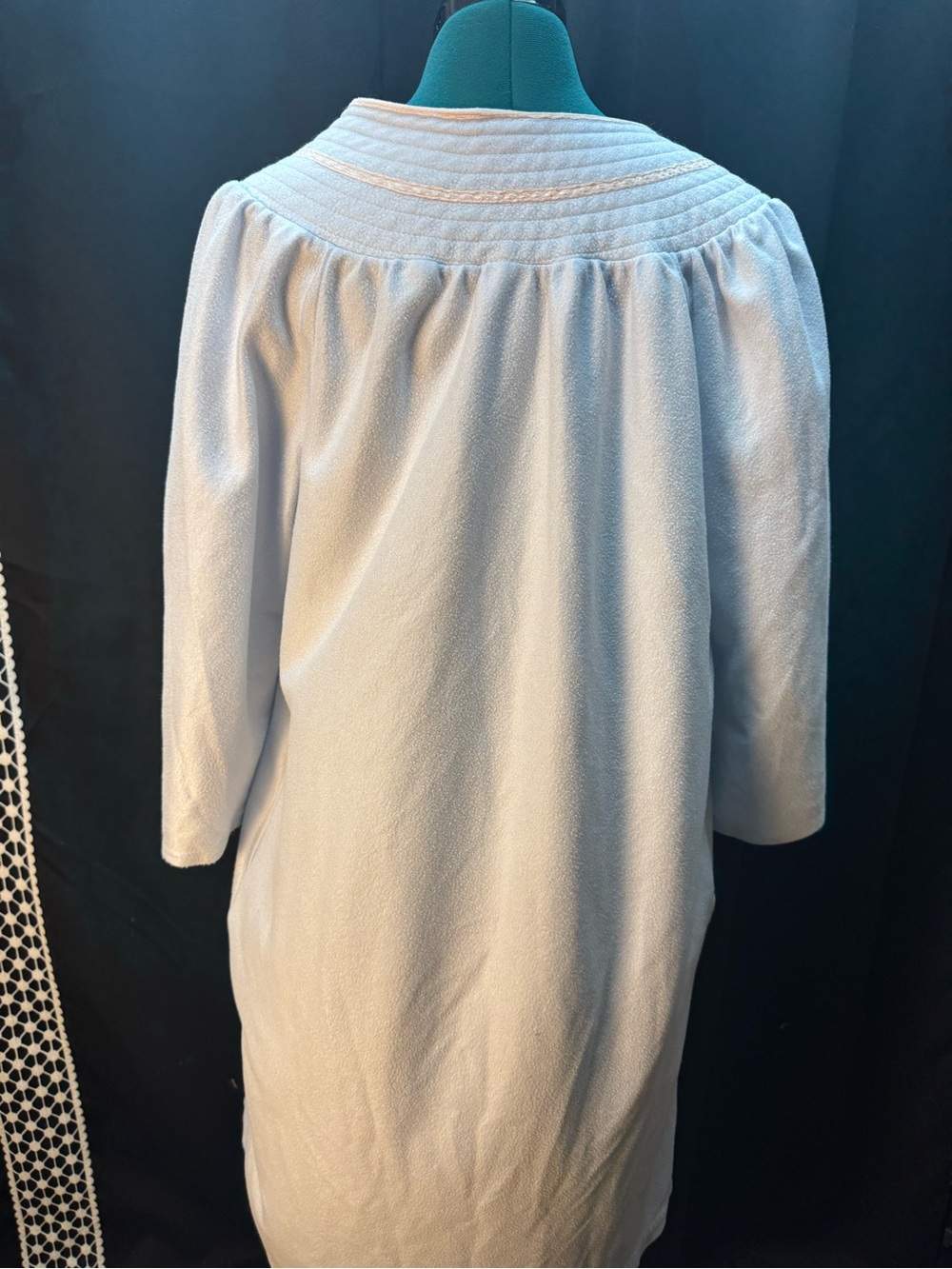 Light Blue Women's Button-Front Lounge Robe - Picture 2 of 3